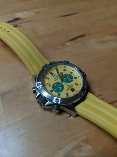 ユーロヴィンテージ　メタル人型オブジェ アールデコ　シュルレアリスム　ヒト Zodiac All-Star Tim Cahill ZO6909 Yellow Diver Watch 1882 sea