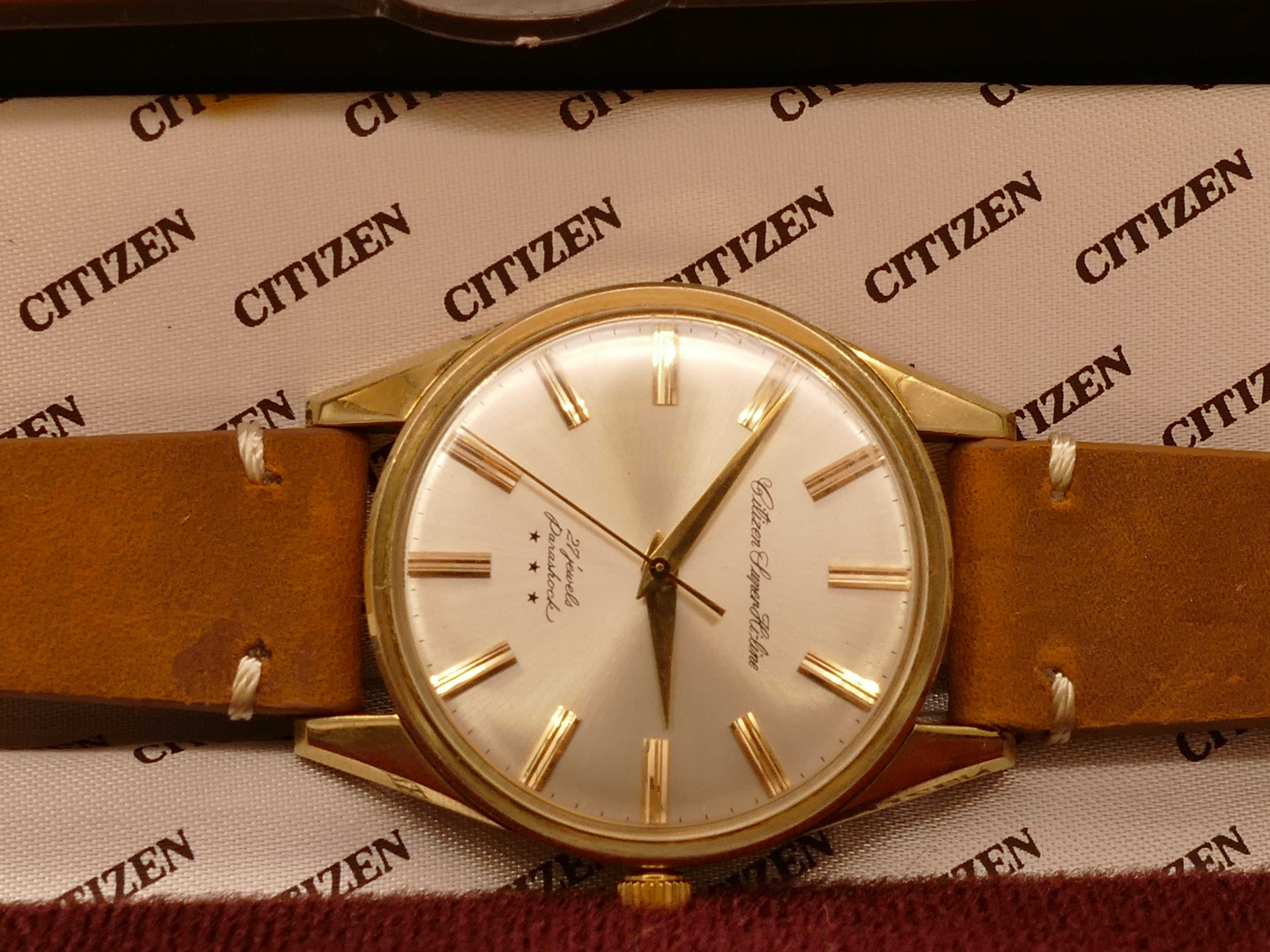 時計 CITIZEN SUPER HI-LINE PARASHOCK 27JEWELS シチズン スーパー ハイライン 三ツ星 金機械 80ミクロン金張り 27石