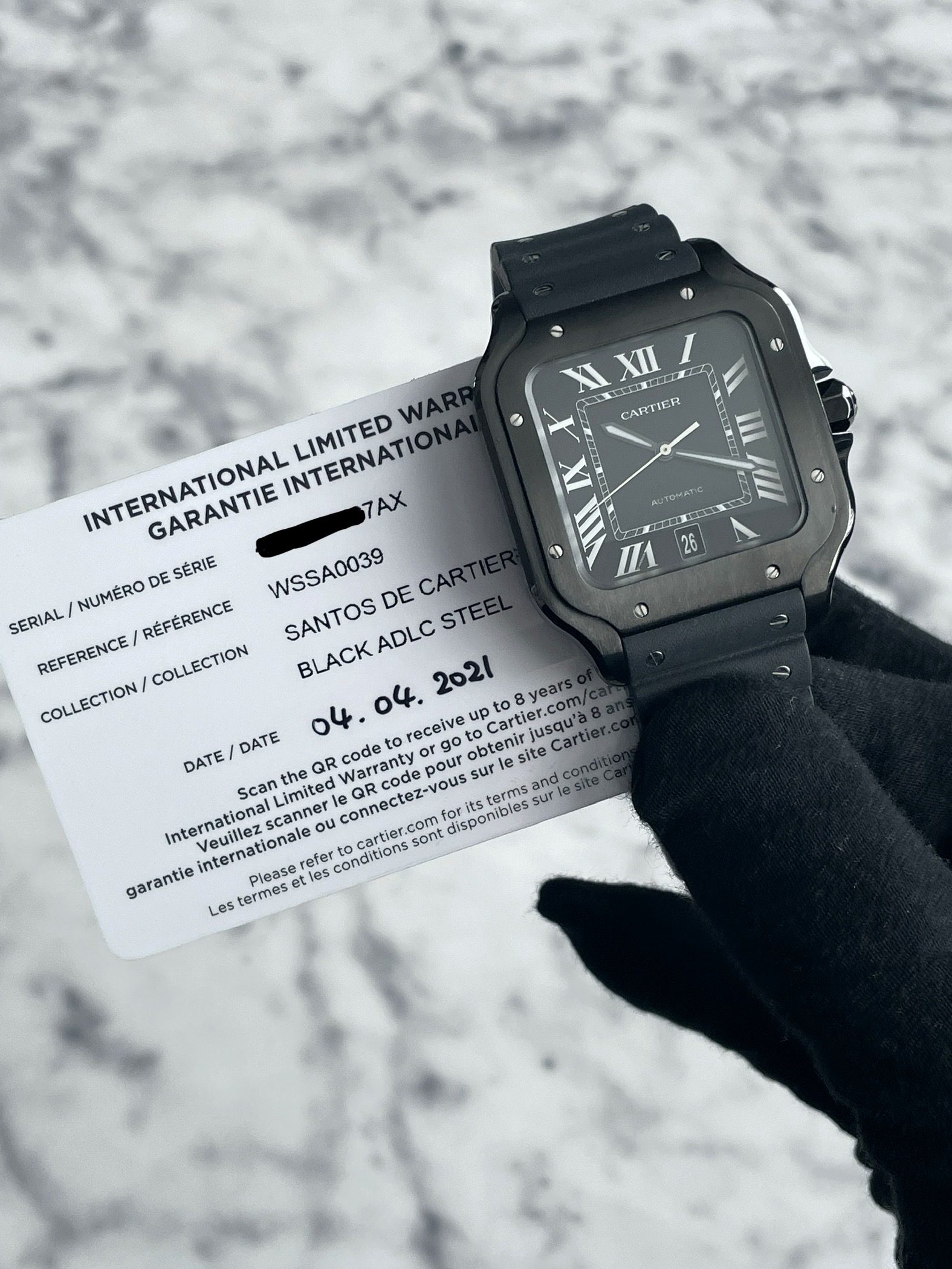 Cartier santos black discount adlc