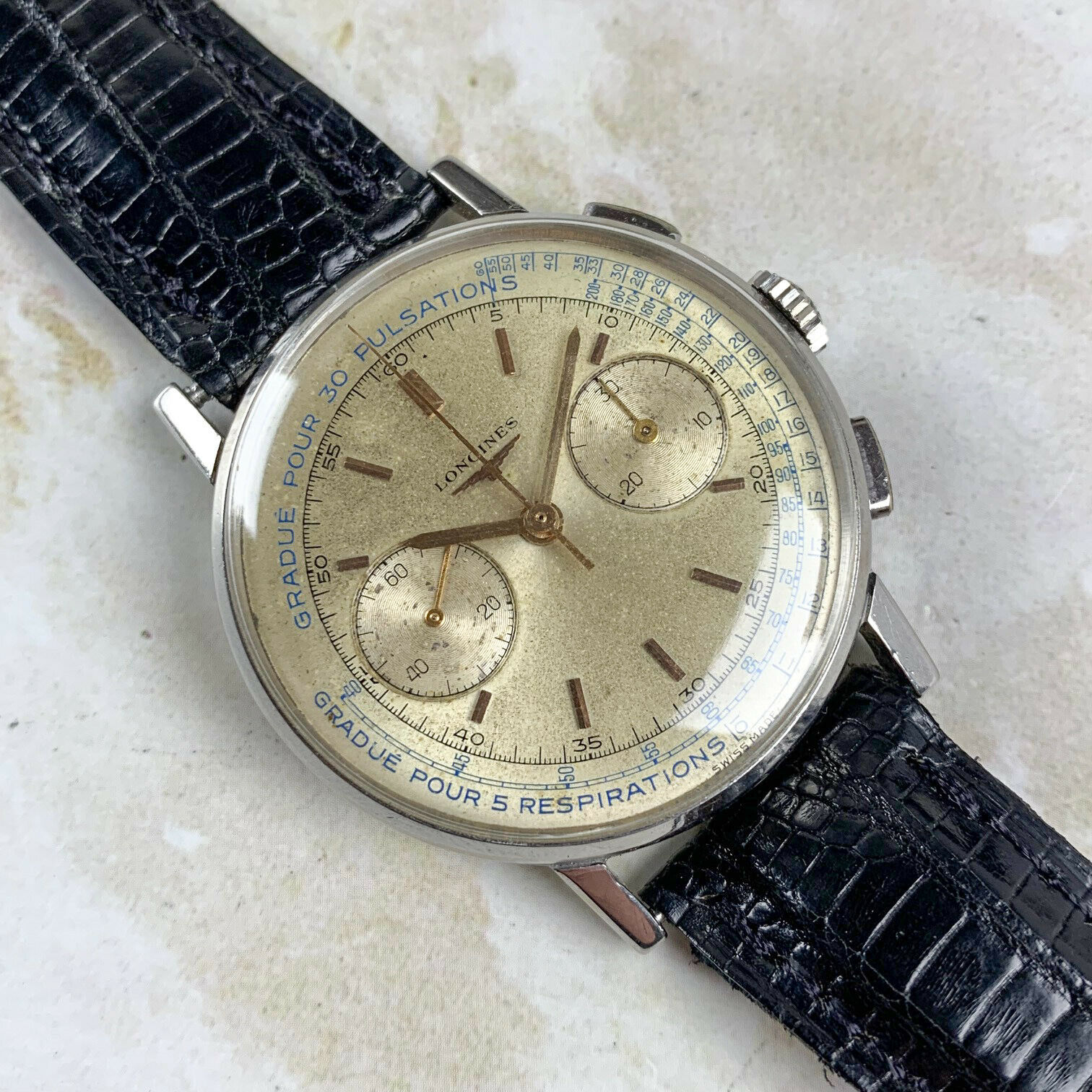 Vintage Longines 30CH Chronograph Pulsation Ref. 7412 2 Wristwatch