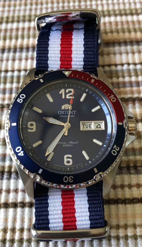 F Orient Mako II Blue Dial Pepsi Bezel 5 NATO Straps Asking 65