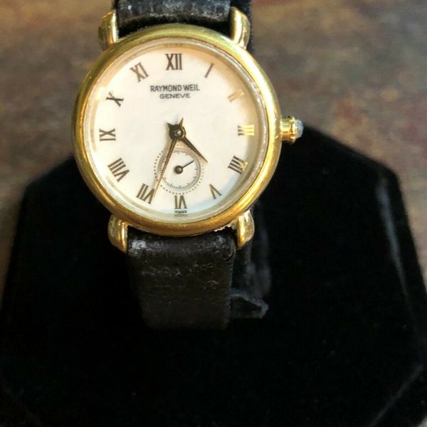 Vintage Raymond Weil Ladies Watch 9822/18 K Gold Electroplated/ Water