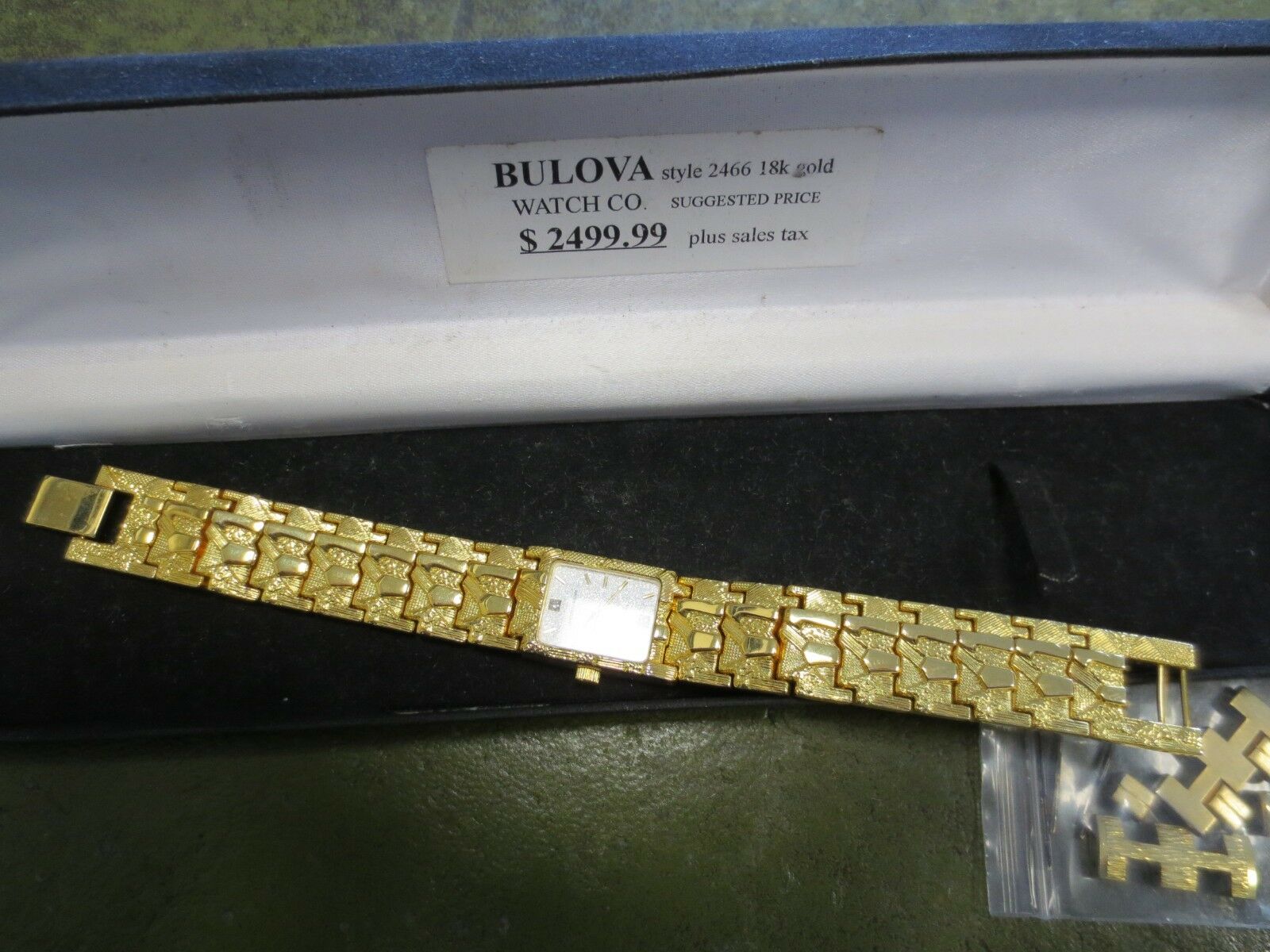 Bulova 18k gold watch swiss made 185776 best sale