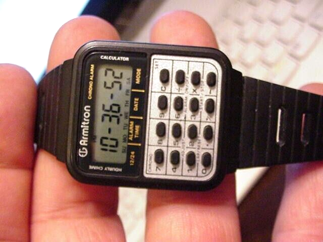 Vtg. Vintage ARMITRON Calculator Digital MEN Watch Alarm CHRONO 40