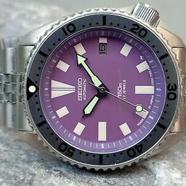 VINTAGE PURPLE FACE MODDED SEIKO DIVER 7002-7000 AUTOMATIC MEN'S WATCH SN  162408 | WatchCharts