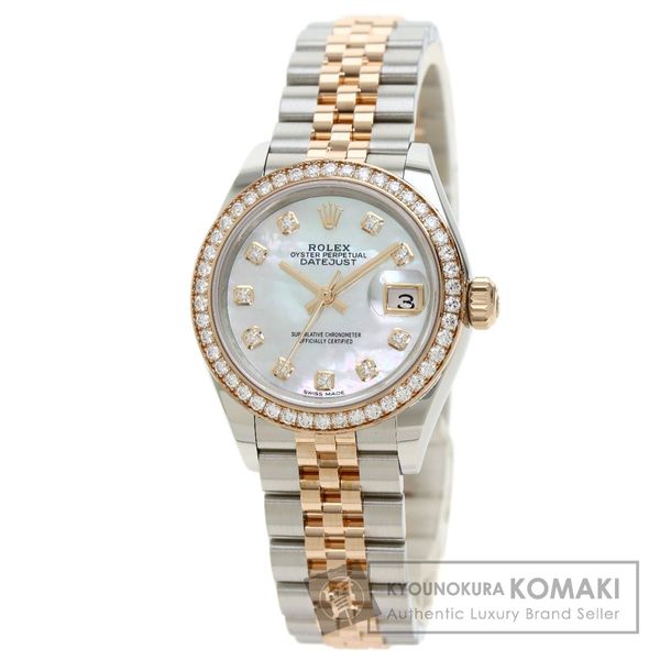 Rolex 279381RBR Datejust 10P Diamond Watch Stainless Steel / SSxK18PG