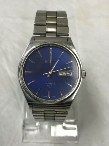 Vintage Seiko 4004 Quartz Watch 0903-8089 Original Band Japan Blue Dial ...