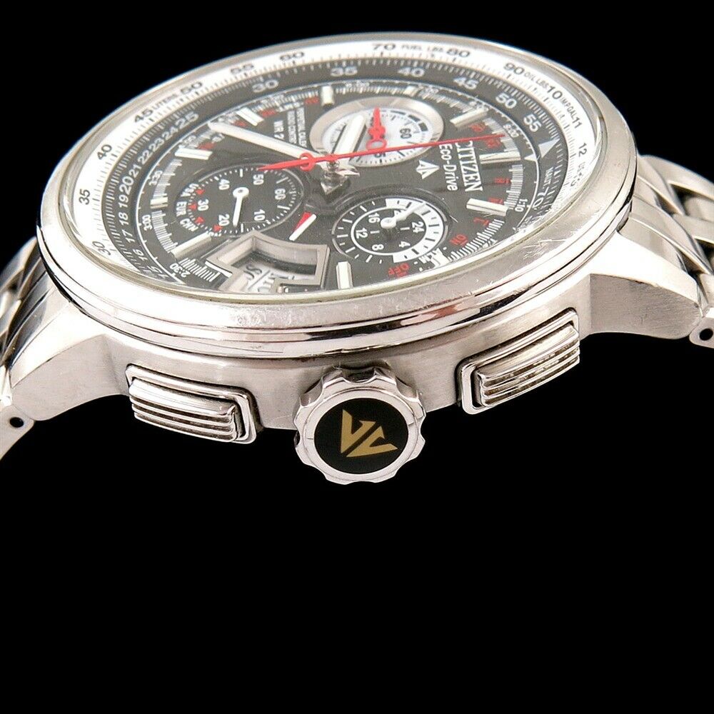 CITIZEN Eco-Drive H610 クロノグラフ Men's Citizen Eco Drive Chrono Time AT H610 Wrist Watch