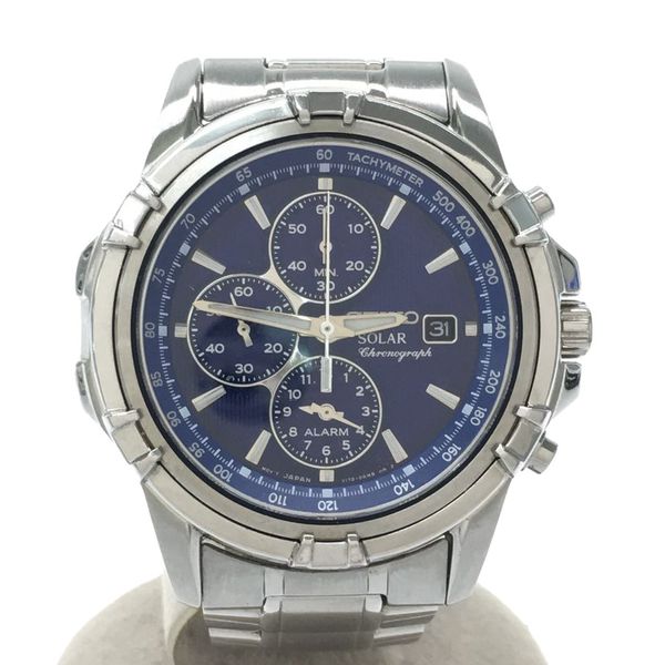 [Used] SEIKO *Seiko/solar watch/analog/stainless steel/blue/V172-OAJO ...