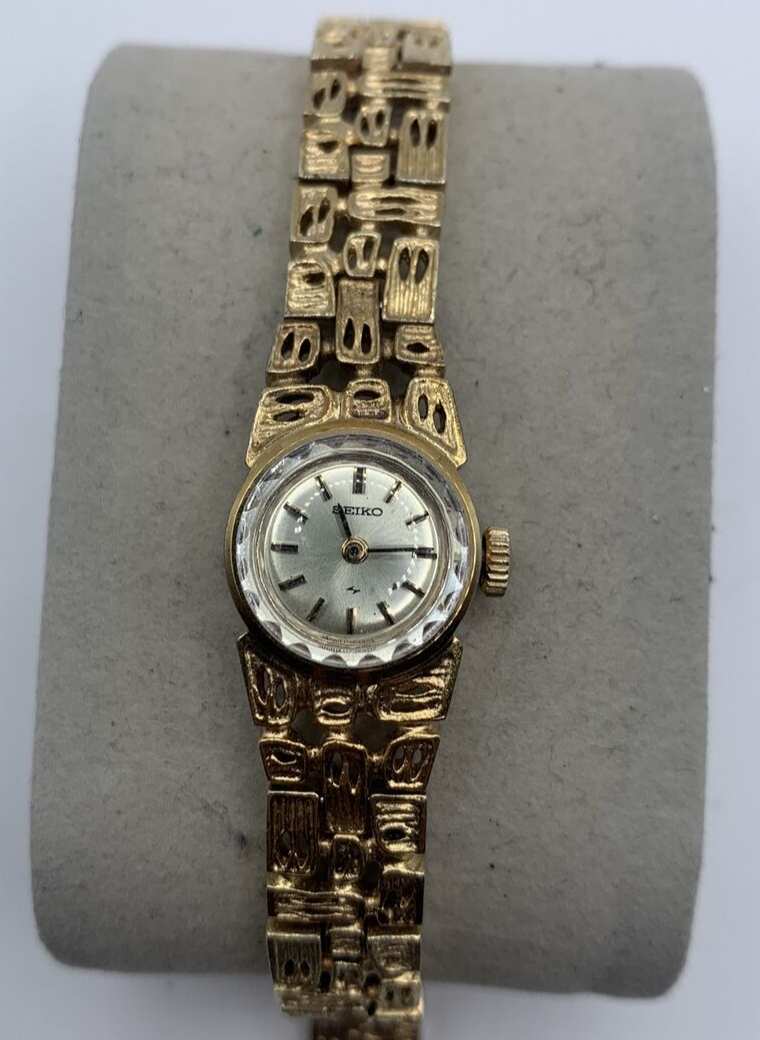 Vintage Seiko 11-0549 Womens Gold Tone Mechanical Cocktail Watch Parts Repair Seiko Watch Women 11-0549 Mechanical Vintage Gold Stainless  main image 4