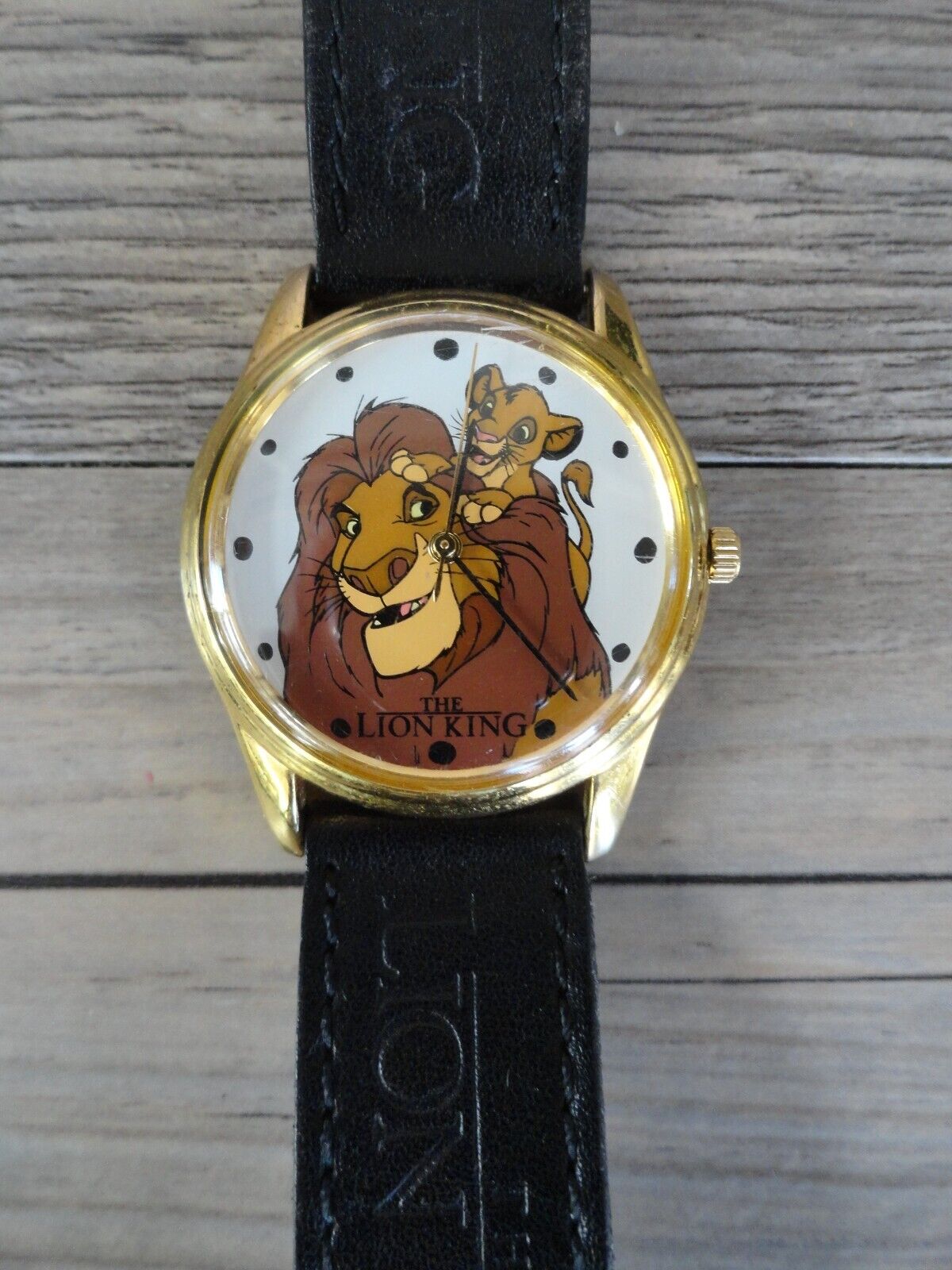 Disney Adult Lion King Simba Gold-tone Black Leather Watch - BillyTheTree  Jewelry