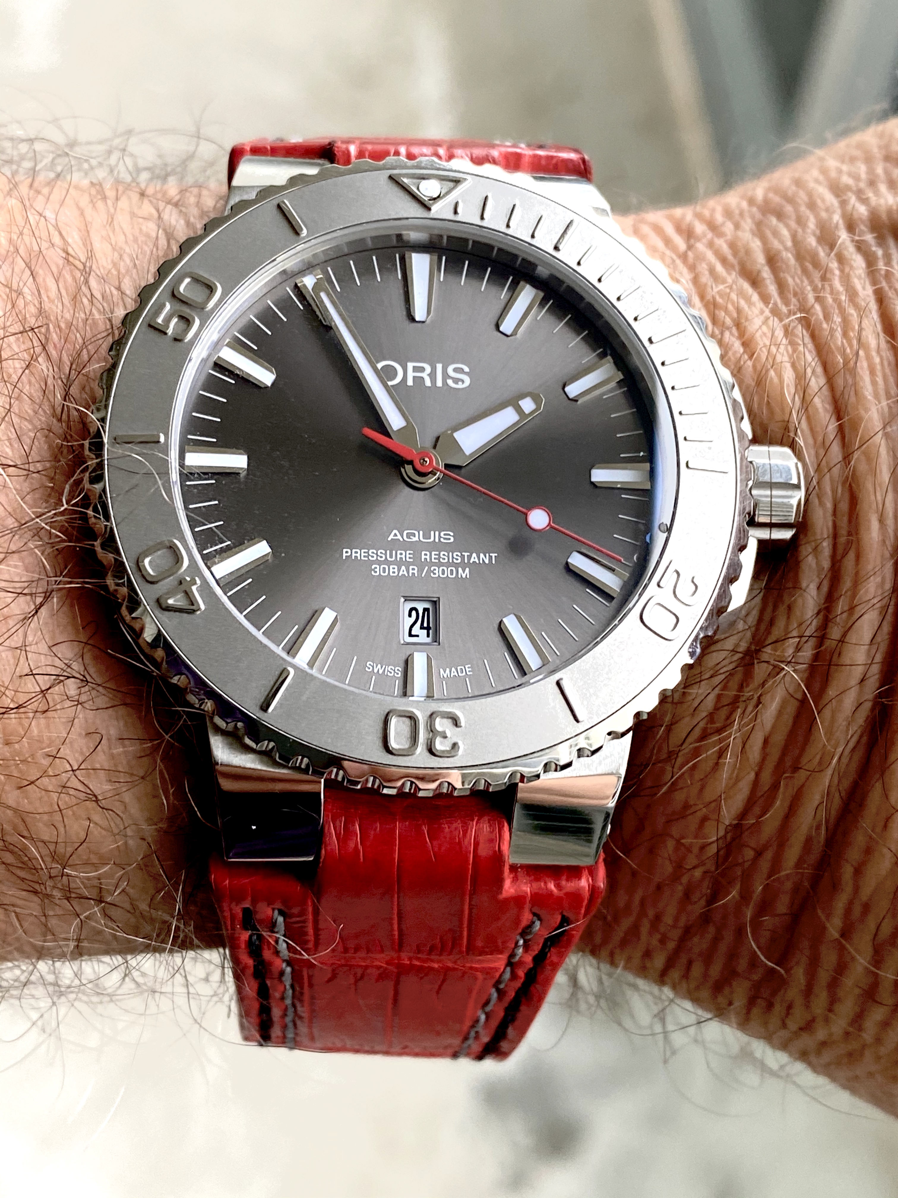 CUSTOM Oris Aquis Date Relief Automatic 43.5mm Handmade Stone