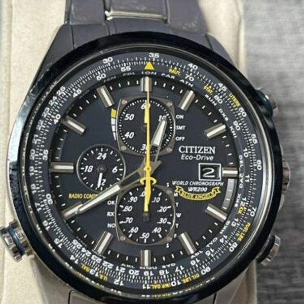 Citizen EcoDrive Blue Angels World Chronograph AT Men's Watch “Mint