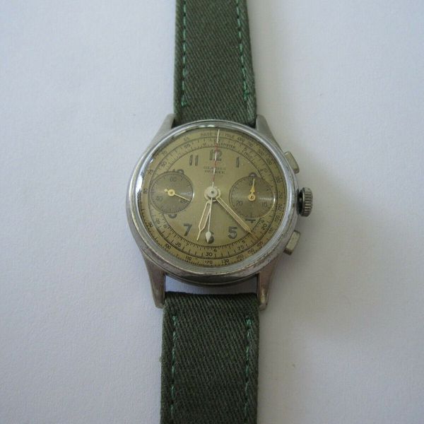 Vintage Gloria Geneve Swiss 17 jewel chronograph sets to zero RUNS fine ...