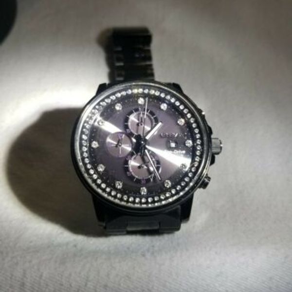 Citizen Eco Drive WR20BAR GN4WS stone encrusted Mens Watch w/box