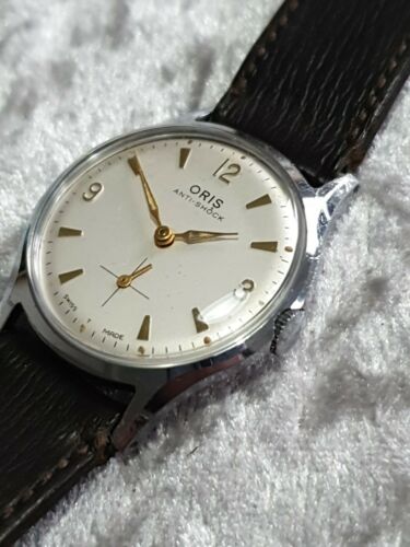 Chrome Plated Mens Vintage Oris 7 Jewel 581 KIF Anti Shock