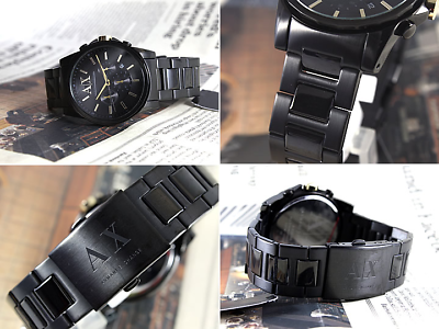 Armani exchange mens all black chronograph dress watch online ax2094