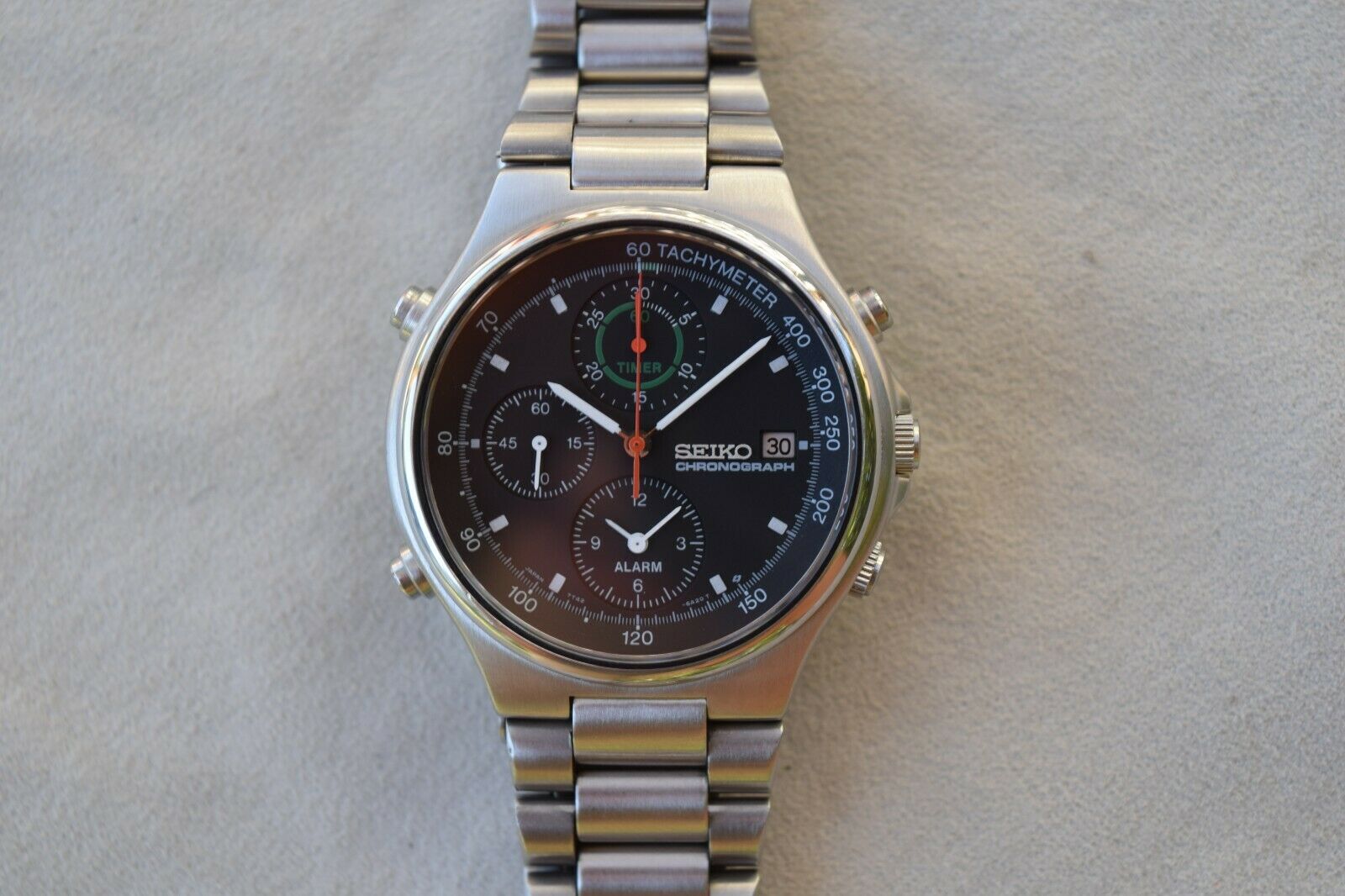 Serviced Vintage Seiko 7T42-6A10 SpeedMaster Chronograph Watch