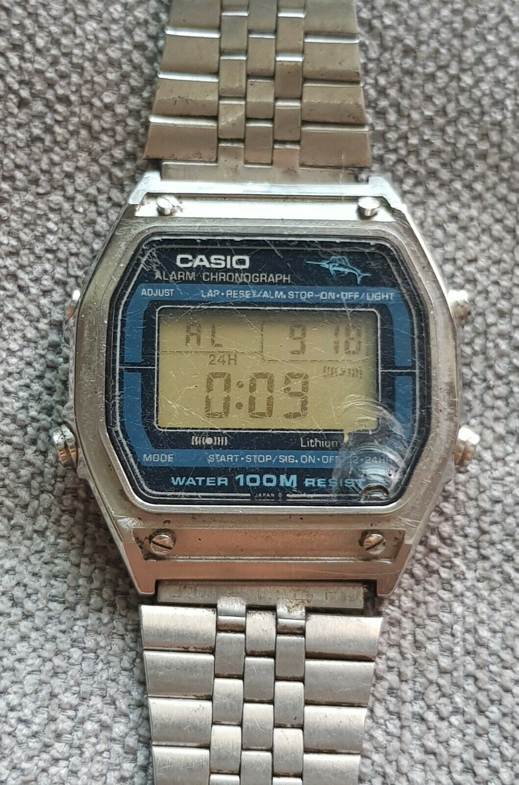Vintage 1980s Casio Marlin Mod 248 W-450 Japan Digital Watch 