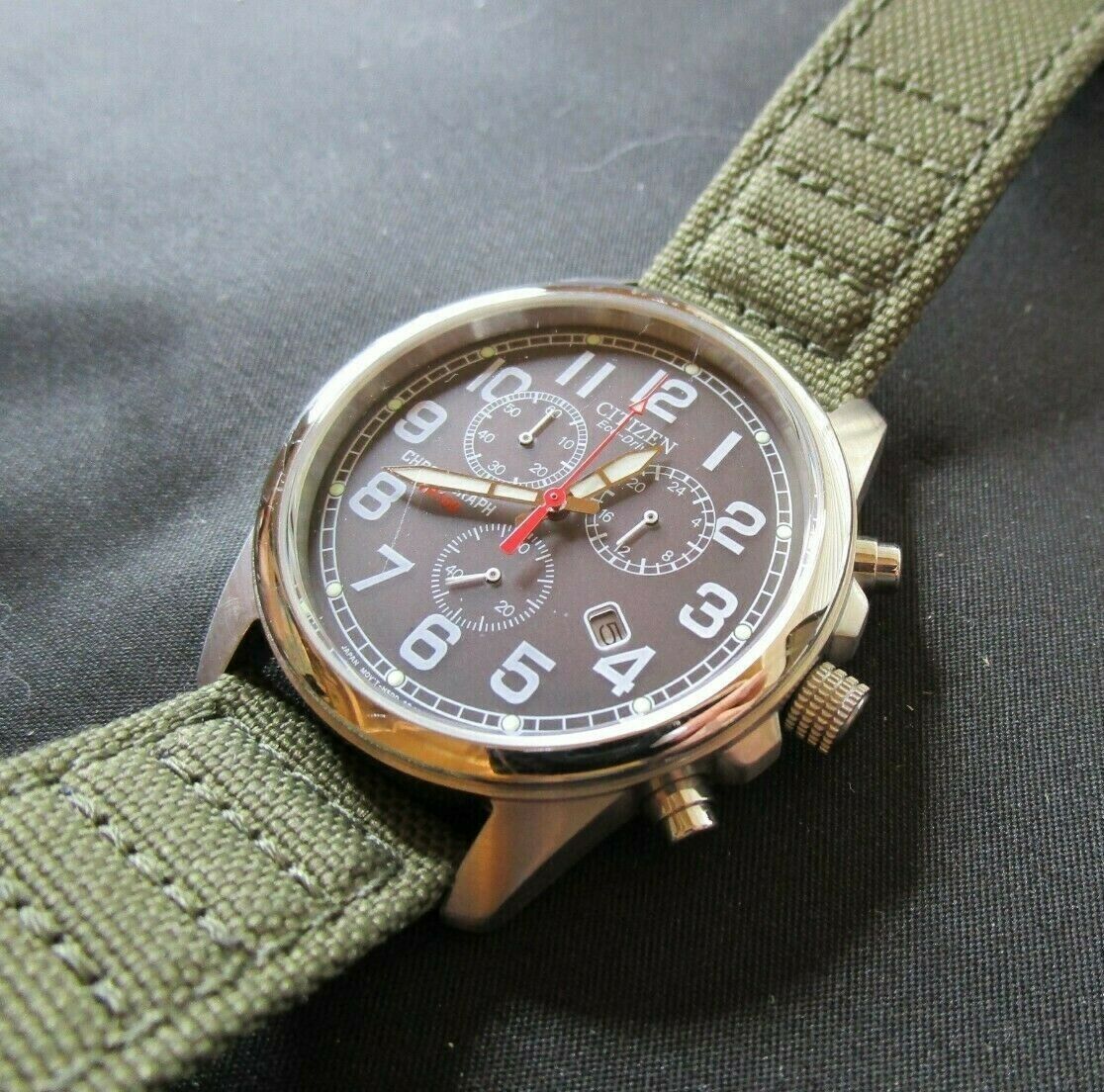 CINTURINO OROLOGIO UOMO Originale Citizen 20mm AT0200-05E Tessuto - Foto 4