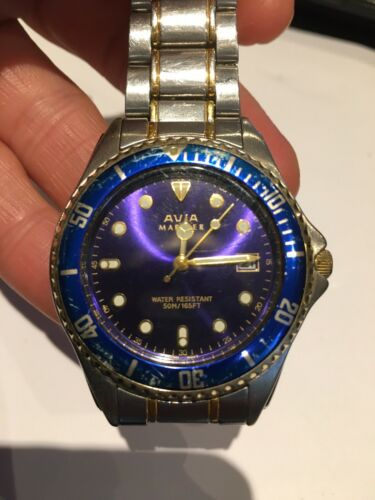 Avia Mariner Men s Watch Water Resistant Blue Face Needs A New