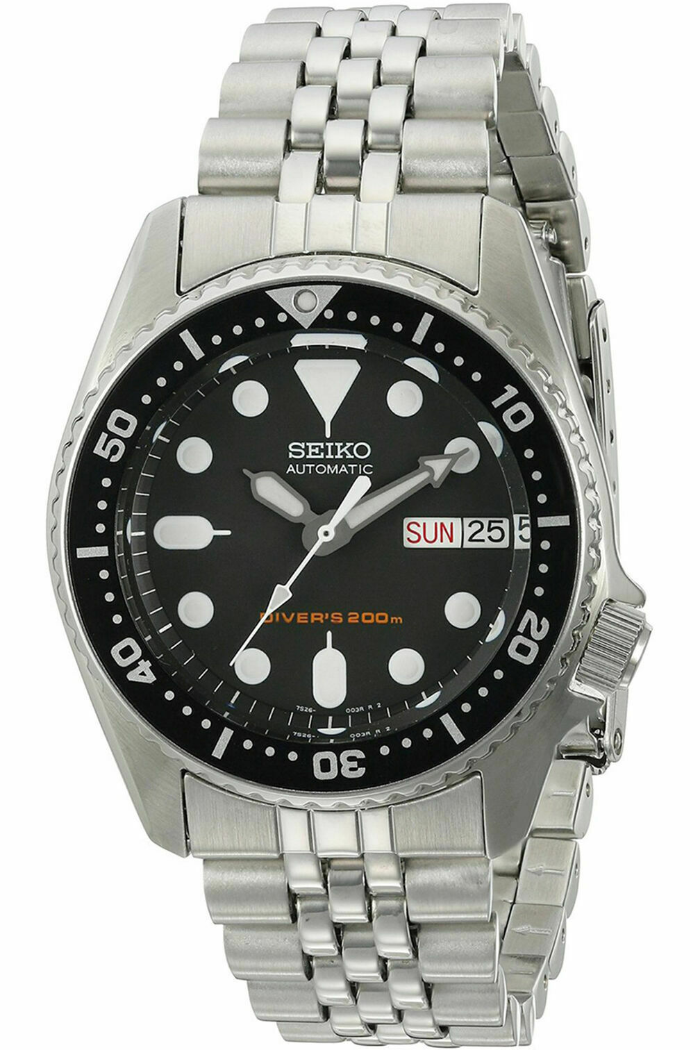 seiko black automatic diver men's watch skx013k2