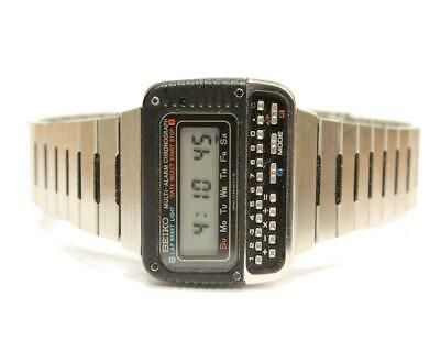Rare Seiko C439-5010 Calculator Multi Alarm Chronograph Quartz LCD