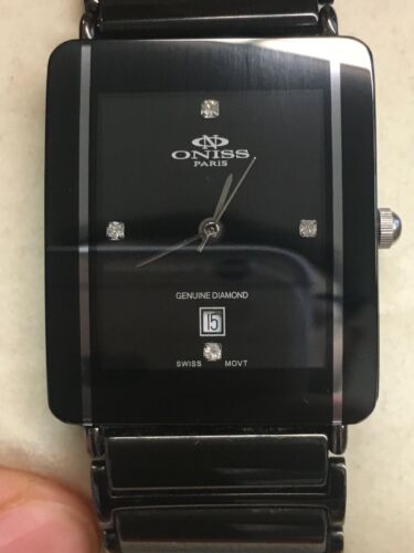 Oniss Paris Diamond Black Ceramic Men s Watch WatchCharts