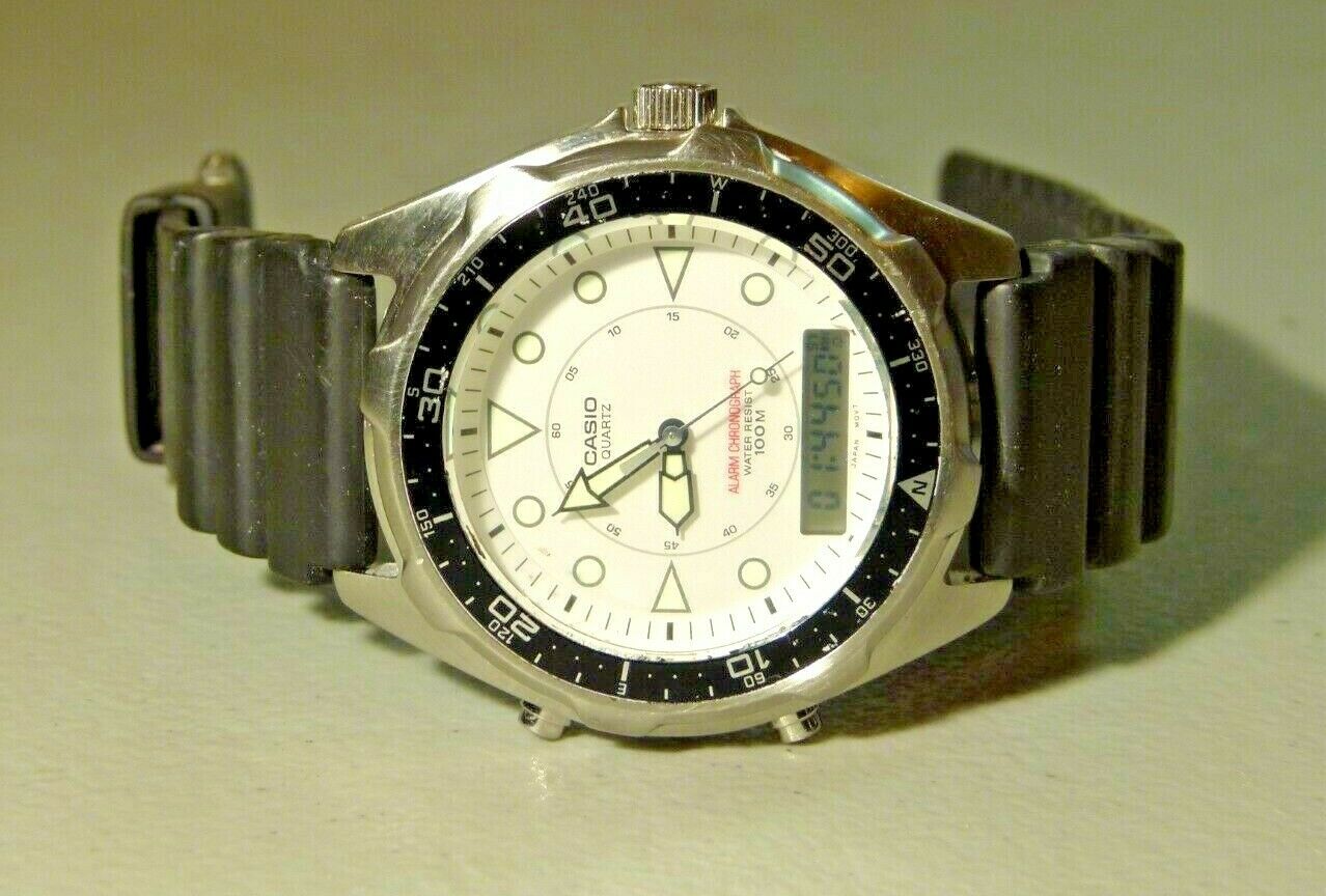 casio white face watch