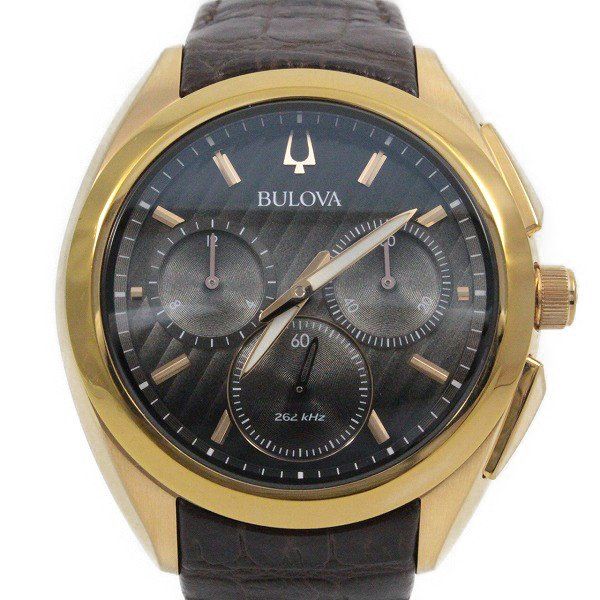 [Used] BULOVA Bulova Curve Chronograph Quartz Men's Watch Pink Gold GP