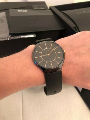 Rado Watch True Thinline R27741159 Black Ceramic Case Rubber  display picture 2