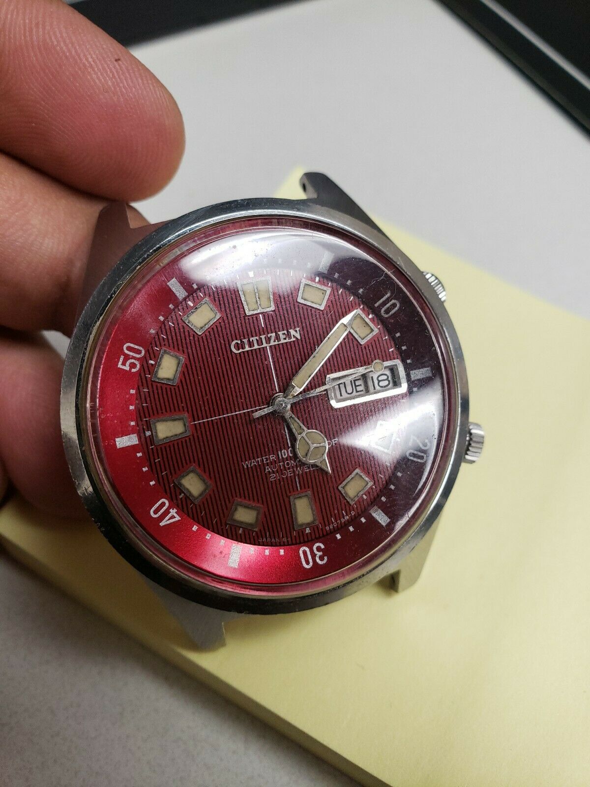 Citizen Automatic Para Water Diver 100m watch Seven Star Red