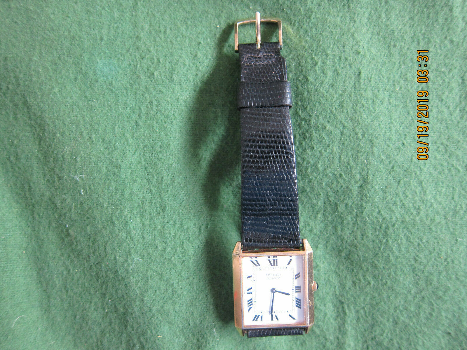 Rare Seiko 4110-5007 Mens Full Size Tank Rectangle Gold Plated