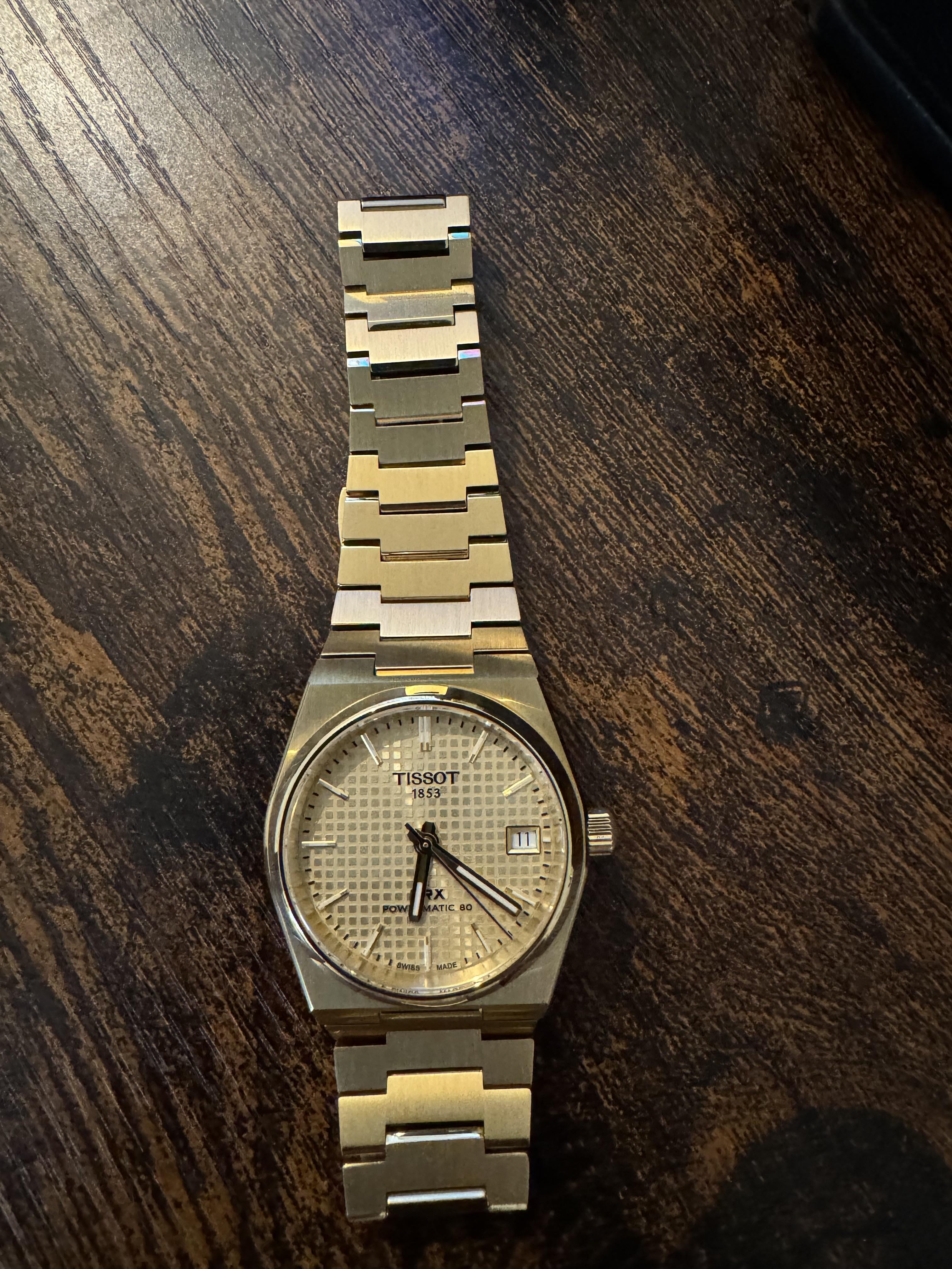 WTS Tissot PRX Powermatic 80 35mm Gold WatchCharts Marketplace