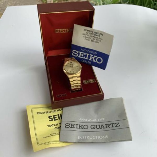 格安人気 Ref. SQ Quartz Seiko 1980's NOS 5Y22-8020 Men's Tone Gold ビデオカメラ