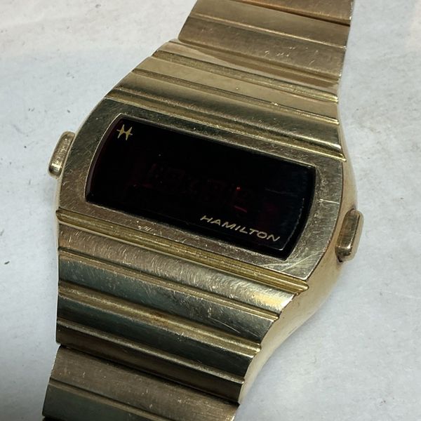 Hamilton Red Led Watch Vintage Hamilton Digital Men's LED Wristwatch | WatchCharts Marketplace