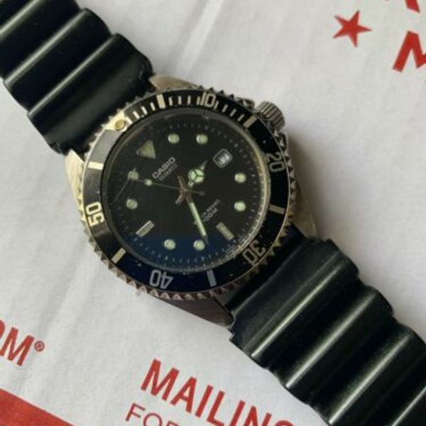 Casio MTD-1010 Dive Vintage Watch Black Bezel for parts Or Repair ...