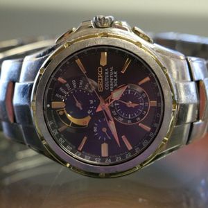 SEIKO V198-0AB0 COUTURA PERPETUAL SOLAR MEN'S WATCH TWO TONE Sapphire  Crystal EX | WatchCharts