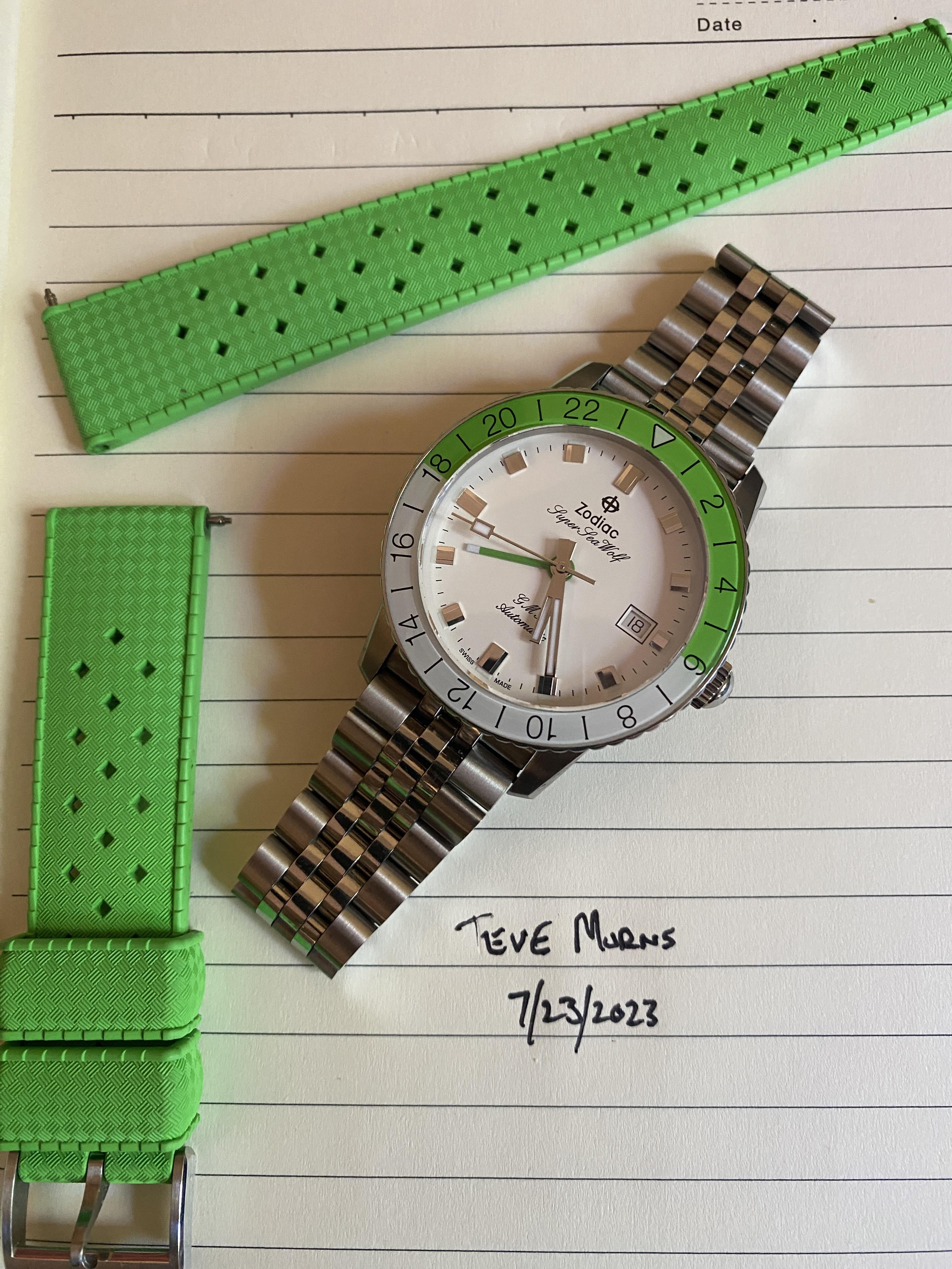 WTS] Zodiac Super Sea Wolf ZO9411 Lime Green Men's Watch in White