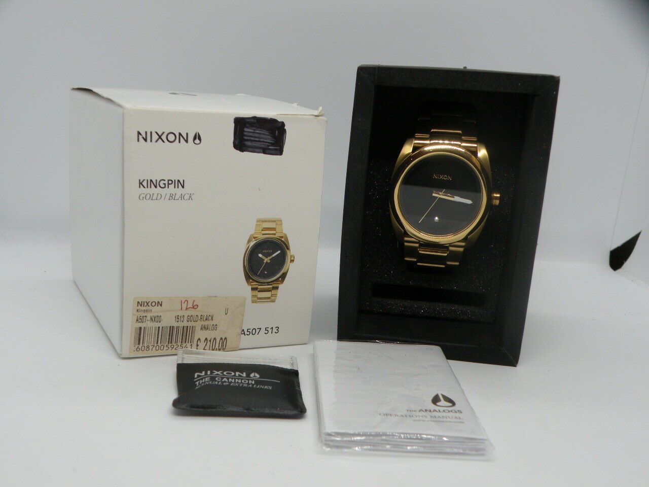 Mens Nixon Kingpin Gold Black Watch - NEW - RRP £210 - Quick 
