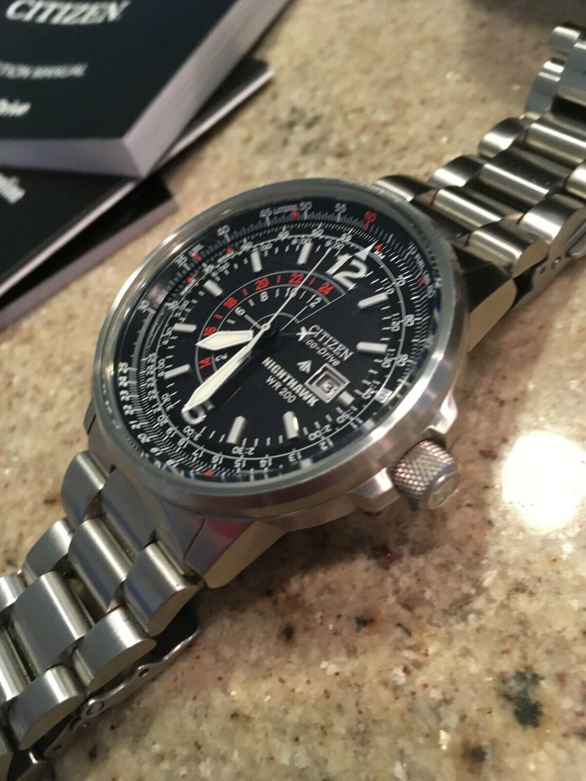 Citizen Nighthawk EcoDrive Wrist Watch for Men Full Kit WatchCharts