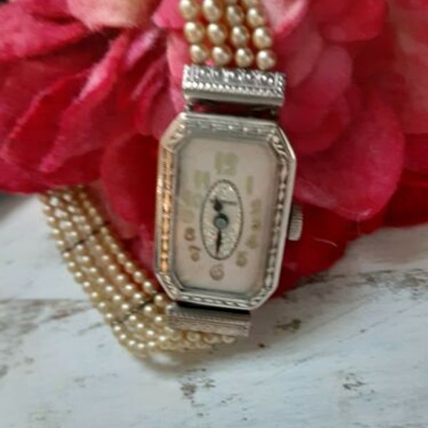 Vintage Antique Art Deco Blancpain Ladies Watch RARE Pearl Bracelet