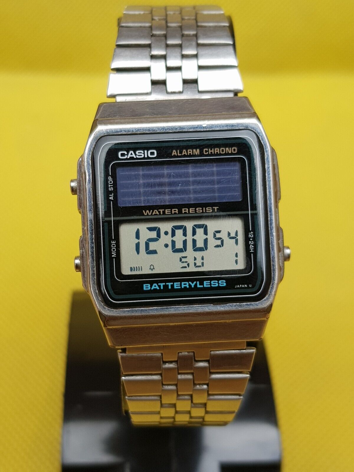 vintage casio batteryless 2505 al-180 solar charging japan