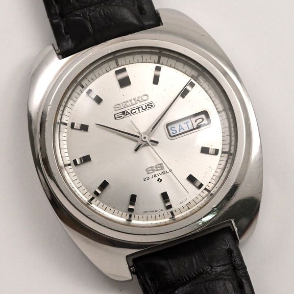 Vintage 1969 SEIKO 5 ACTUS 23 jewels Cushion case Day/Date Ref.6106 ...