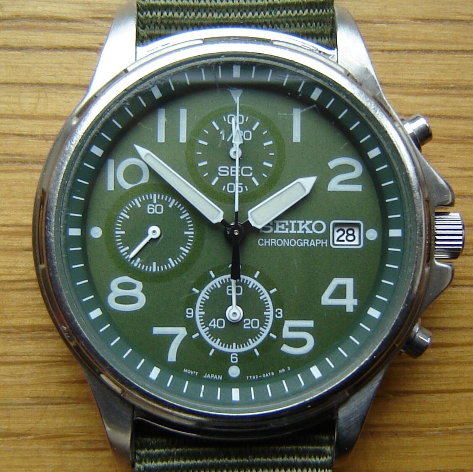 Men's Seiko SND099 Military Style Quartz Chronograph - 7T92-0BB0