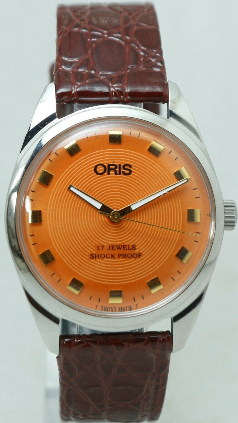 Beautiful Oris Orange Dial Hand Winding 17J No. FHF ST 96 Men s