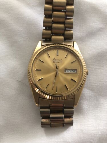Seiko 7N43-8110 A4 Vintage Day Date Goldtone Watch | WatchCharts