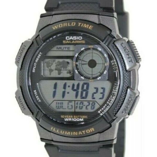 Casio Illuminator Men's World Time 5 Alarms 100m W/R Watch, Chrono, Timer, NEW ! WatchCharts