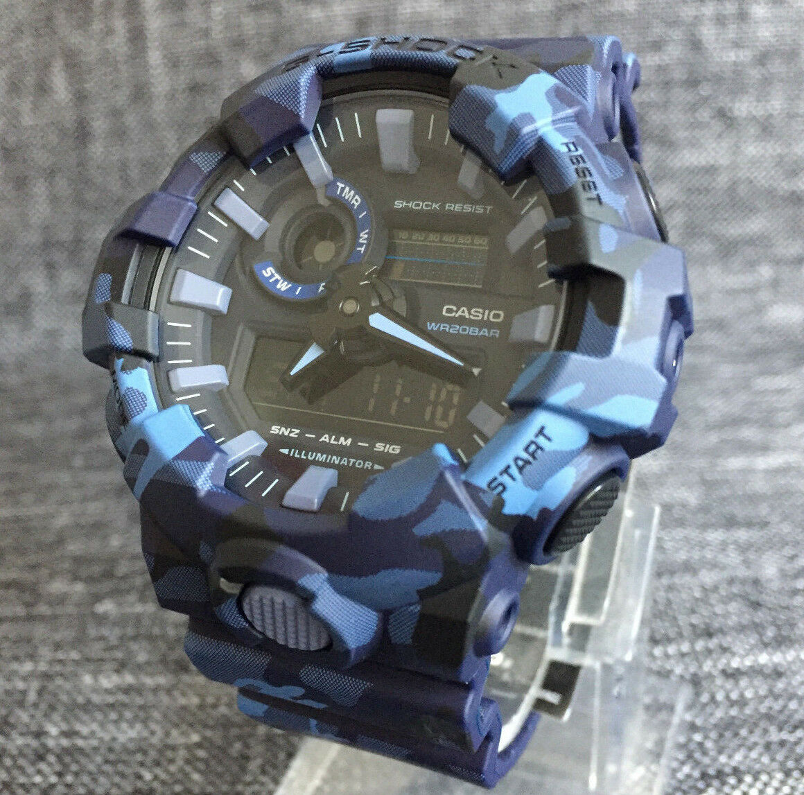 casio g shock blue camouflage