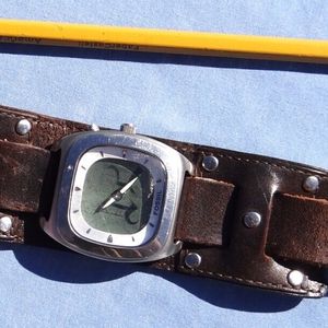 Fossil BIG TIC JR-8712 Analog/Digital Watch Leather Band New